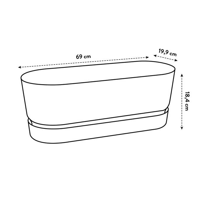 greenville trough long 70cm living concrete